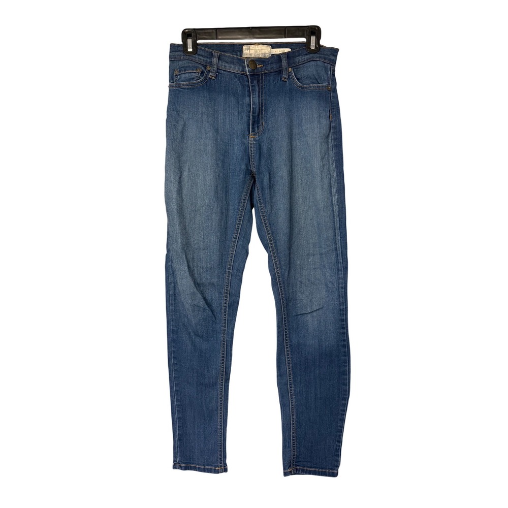 Free People High Rise Blue Wash Skinny Jeans Womens Size 27 Denim